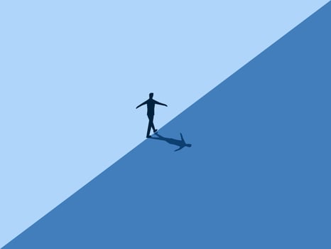 Opportunity and Career, Businessman Personal Life Balance. vector