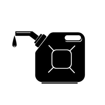 Gas Petrol Can Icon Illustration Black Sillhouette vector