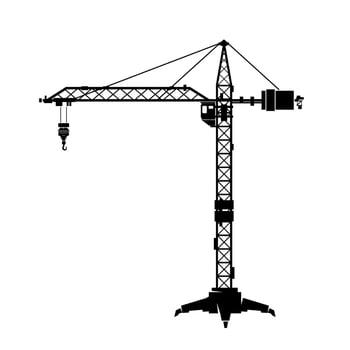 Industrial Building Construction Crane Icon Illustration Silhouette vector