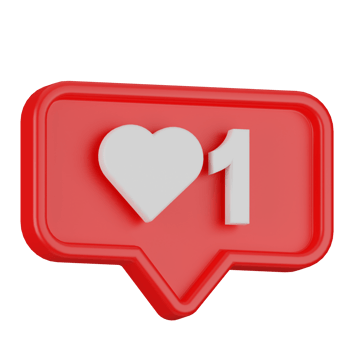 3d social media heart icon png