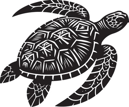 Turtle Sketch Line Art Crisp White Background vector