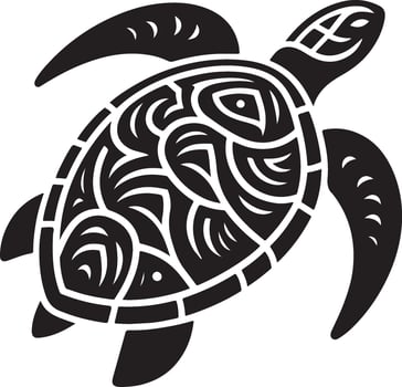 Elegant Turtle Outline Drawing on White Background vector