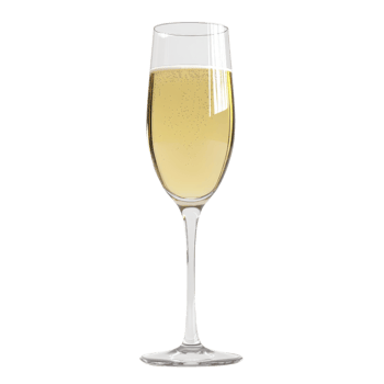Elegant champagne glass filled with bubbly beverage, perfect for celebrations. png
