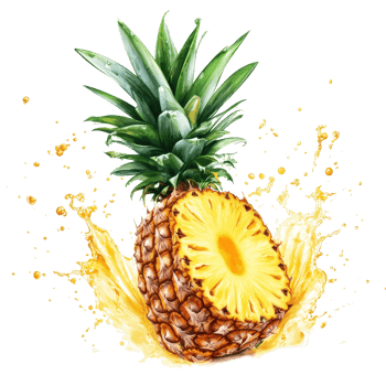 Vibrant pineapple with splash, showcasing juicy and fresh tropical fruit goodness. png