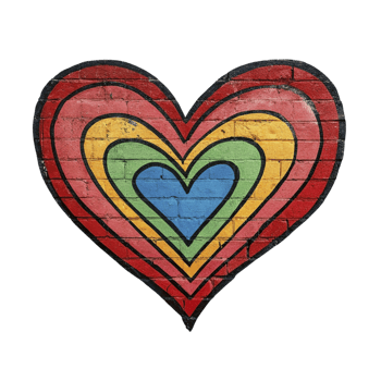 graffiti heart stencil with urban spray texture png
