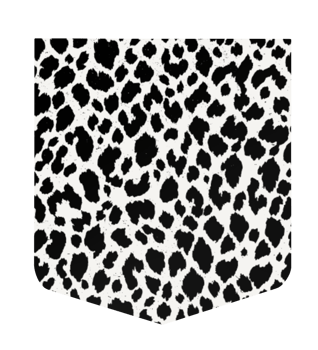 Black and white leopard pattern with pocket shape png