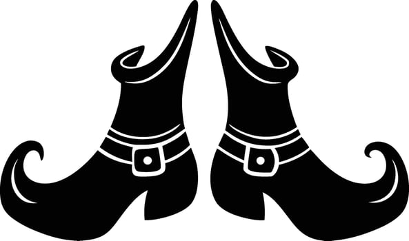 Vintage Witch Shoe Silhouette Classic Halloween vector