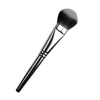 A Silver Makeup Brush With Soft Black Bristles png