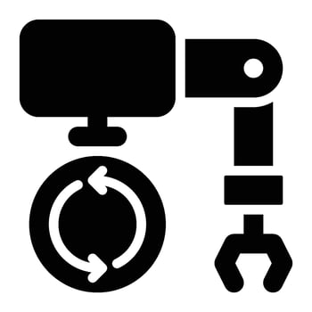 Flexible Manufacturing Glyph Solid Icon vector