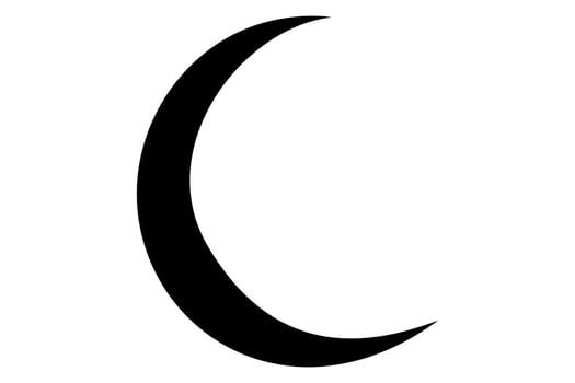 Single line moon icon drawing for clean, minimal designs vector