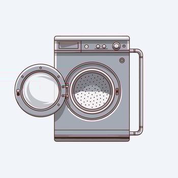 a cartoon illustration of a washing machine vector
