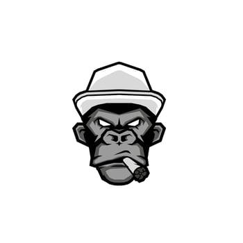monkey smoking a cigarette vector