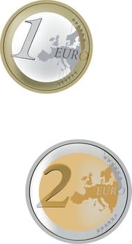 Euro coin with euro symbol vector