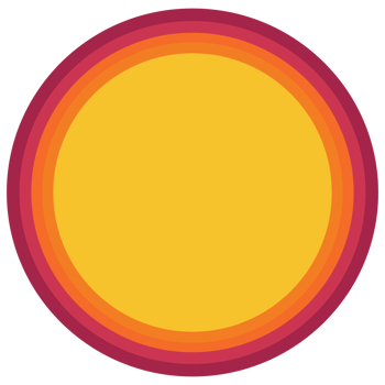 Graphic of a Stylized Sun with Radiating Colors png