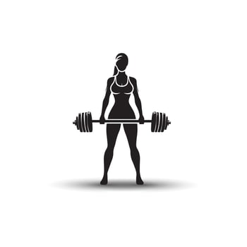 human lifting weight gym logo fitness and bodybuilding Illustration vector