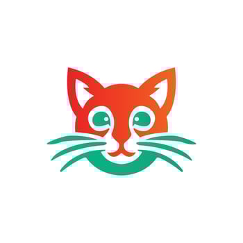 Minimalistic Abstract Cat Logo Design Illustration vector