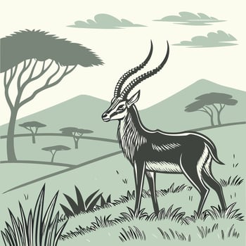 The illustration of antelope animal vector