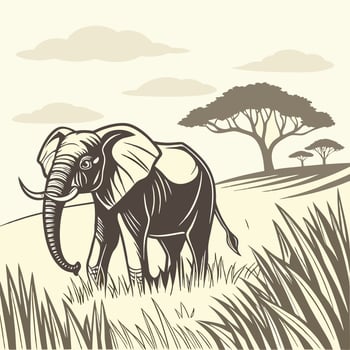 Illustration of elephant animal vector
