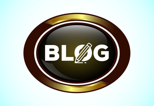 Blog icon, Content writing icon, Button design vector