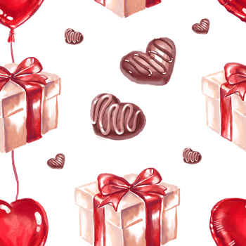 St Valentine Day seamless pattern. Cute watercolour png