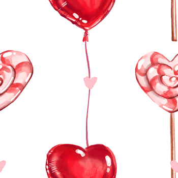 St Valentines Day seamless pattern. Cute watercolor png