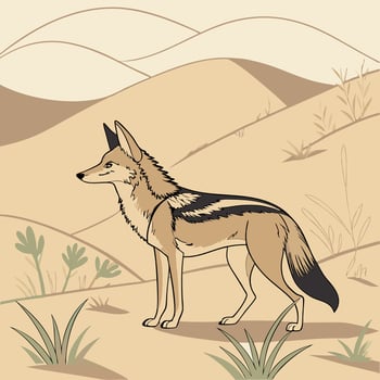 Illustration of jackal animal vector