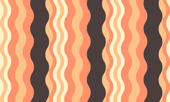 Vibrant wavy stripes in sunset hues create a retroinspired, seamless pattern perfect for website backgrounds, textiles, or packaging design. vector