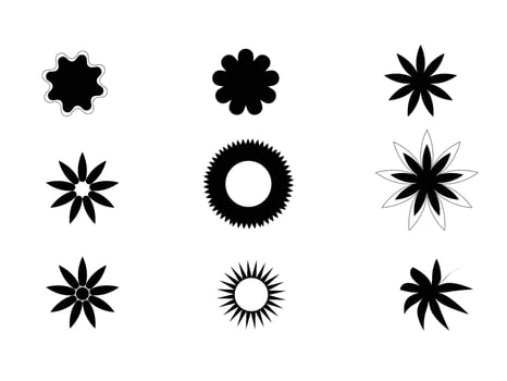 Black And White Flowers vector