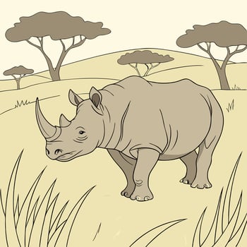 Illustration of rhinoceros animal vector