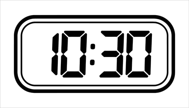 Modern Digital Clock Interface with Time Display vector