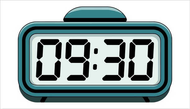 Electronic Digital Clock Screen Template vector