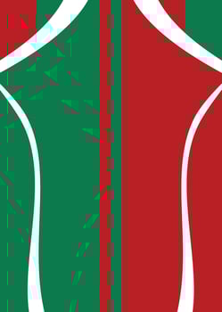 Green and Red Sportswear Abstract Pattern with White Accents vector
