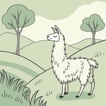 The illustration of llama animal vector
