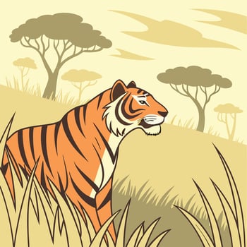 Illustration of tiger animal vector
