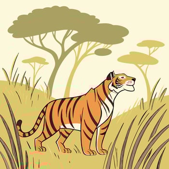 The illustration of tiger animal vector