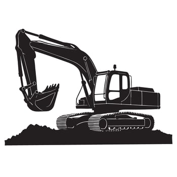 Excavator Machine Silhouette Illustration design vector