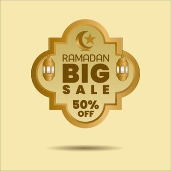 Ramadan sale lable banner template vector