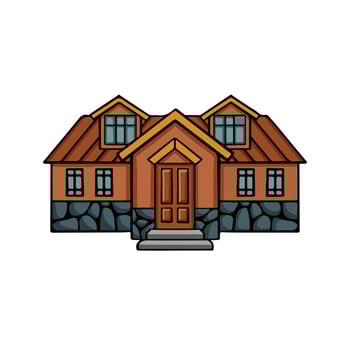 Villa cottage color isolated hand drawn vector