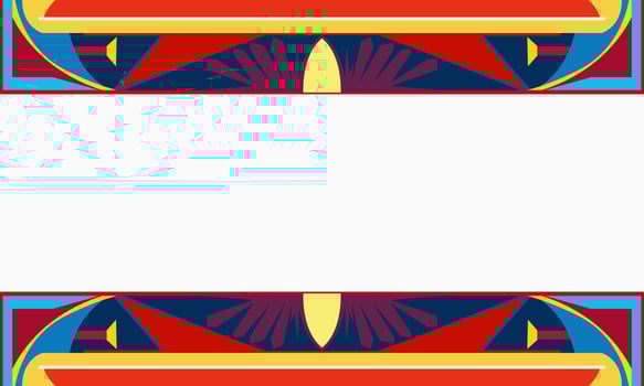 A colorful frame with a red, yellow and blue design vector