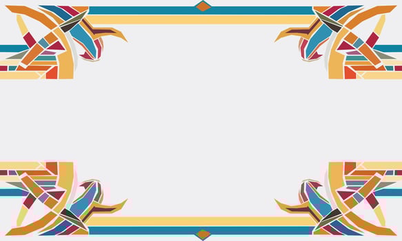 An abstract frame with colorful geometric shapes vector