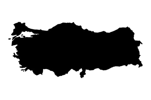 Turkey map silhouette illustration vector