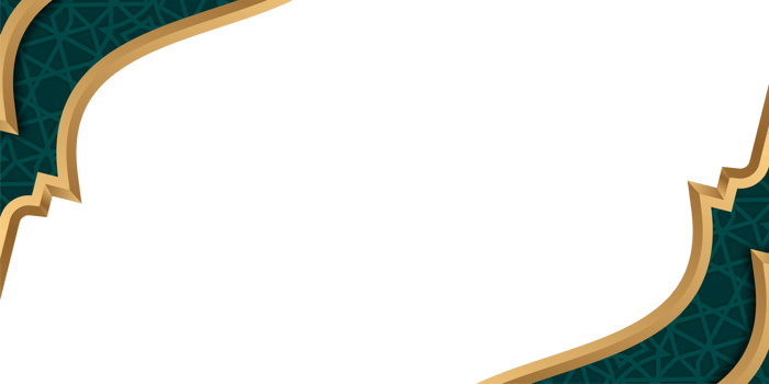 Ornamental Islamic frame with gold outline and dark backdrop png