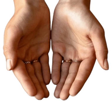 open palms of female hands png