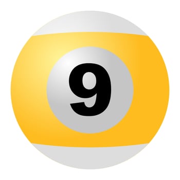 Yellow-Striped Billiard Ball No. 9 vector