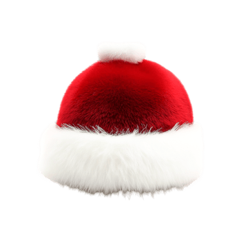 Festive Red and White Santa Hat Winter Holiday Cheer, png