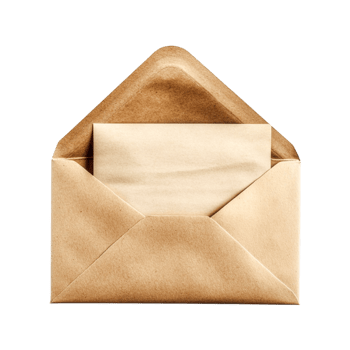 Brown Envelope with Blank Note Inside Message Paper Mail Correspondence png
