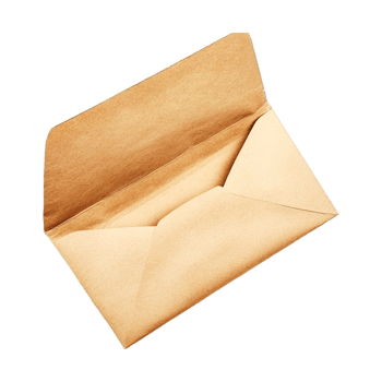 Open Kraft Envelope Ready for Mailing, png