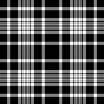 Template check fabric pattern, luxury texture plaid. Curtain background textile seamless tartan in gray and black colors. vector