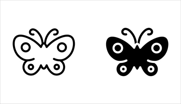 butterfly icon on white background vector