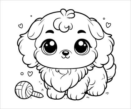 cute puppy coloring pages for kids vector